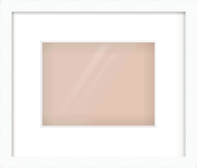White Flat Frame for 20 × 15cm artwork, with Smooth White Single Mount