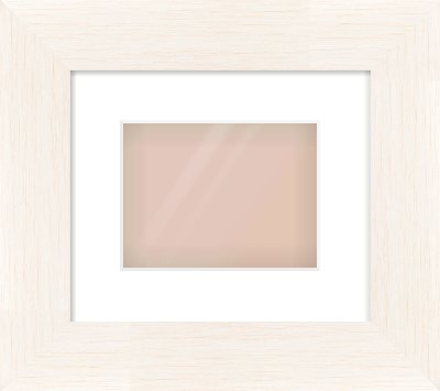 Ivory Driftwood Flat Frame for 20 × 15cm artwork, with Smooth White Single Mount