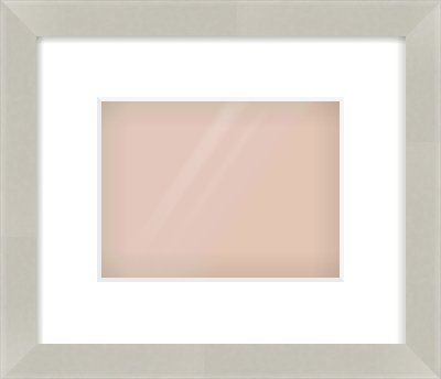 Grey Flat Frame for 20 × 15cm artwork, with Smooth White Single Mount