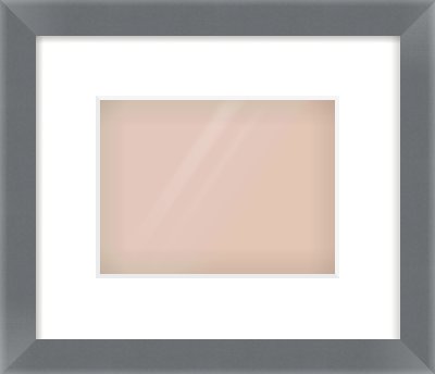 Grey Flat Frame for 20 × 15cm artwork, with Smooth White Single Mount