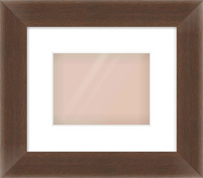 Brown Flat Frame for 20 × 15cm artwork, with Smooth White Single Mount