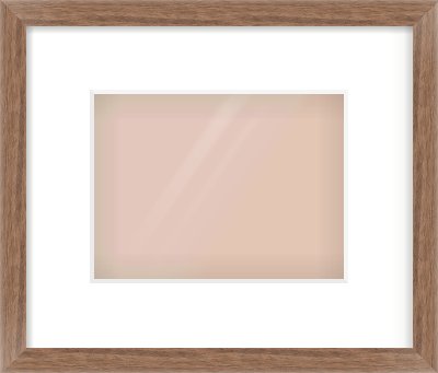 Walnut Flat Frame for 20 × 15cm artwork, with Smooth White Single Mount
