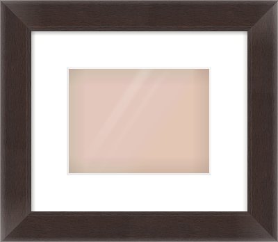 Brown Flat Frame for 20 × 15cm artwork, with Smooth White Single Mount