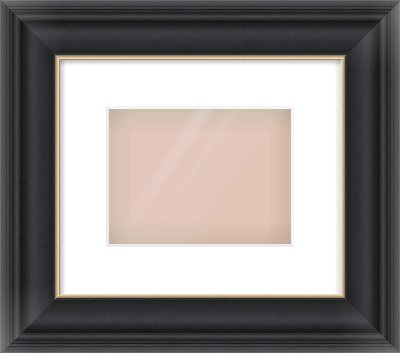 Black/Gold Scoop Frame for 20 × 15cm artwork, with Smooth White Single Mount