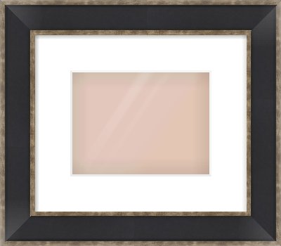 Black & Champagne Silver Bevel Frame for 20 × 15cm artwork, with Smooth White Single Mount