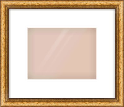 Gold Cushion Frame for 20 × 15cm artwork, with Smooth White Single Mount