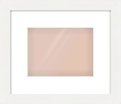 White Flat Frame for 20 × 15cm artwork, with Smooth White Single Mount