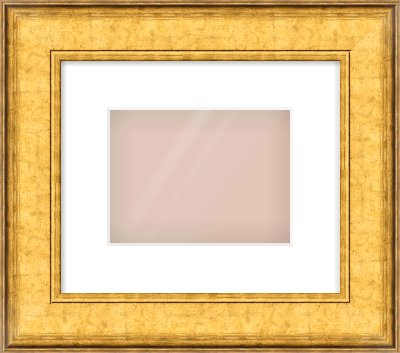 Gold Flat Frame for 20 × 15cm artwork, with Smooth White Single Mount