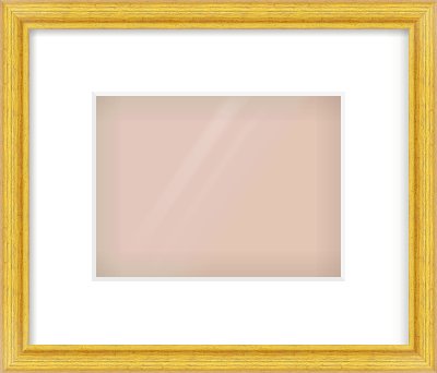 Gold Cushion Frame for 20 × 15cm artwork, with Smooth White Single Mount