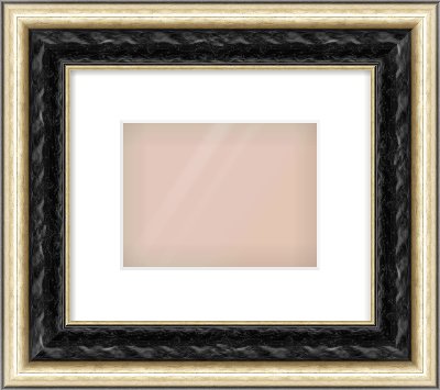 Black & Champagne Silver Spoon Frame for 20 × 15cm artwork, with Smooth White Single Mount