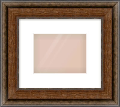 Walnut / Pewter Spoon Frame for 20 × 15cm artwork, with Smooth White Single Mount
