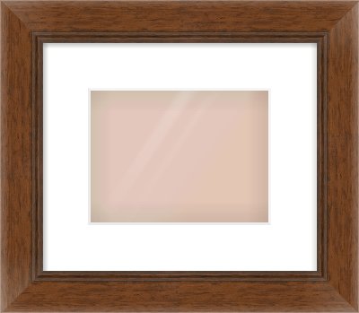 Brown Flat Frame for 20 × 15cm artwork, with Smooth White Single Mount