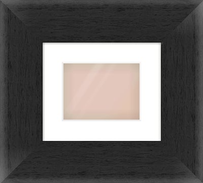 Black Flat Frame for 20 × 15cm artwork, with Smooth White Single Mount