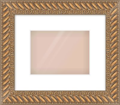 Gold Rope Frame for 20 × 15cm artwork, with Smooth White Single Mount