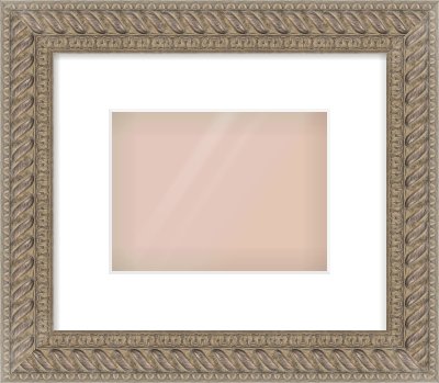 Silver Dome Frame for 20 × 15cm artwork, with Smooth White Single Mount