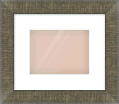 Brushed Pewter Flat Frame for 20 × 15cm artwork, with Smooth White Single Mount