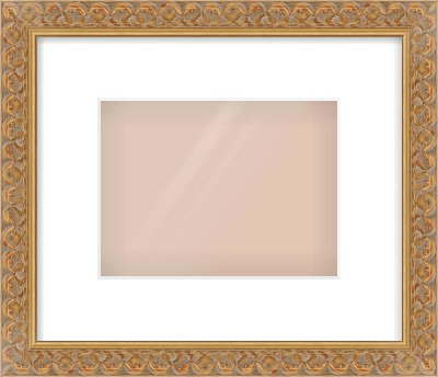 Gold Scoop Frame for 20 × 15cm artwork, with Smooth White Single Mount