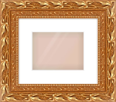 Gold Spoon Frame for 20 × 15cm artwork, with Smooth White Single Mount