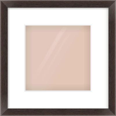 Brown Flat Frame for 20 × 20cm artwork, with Smooth White Single Mount
