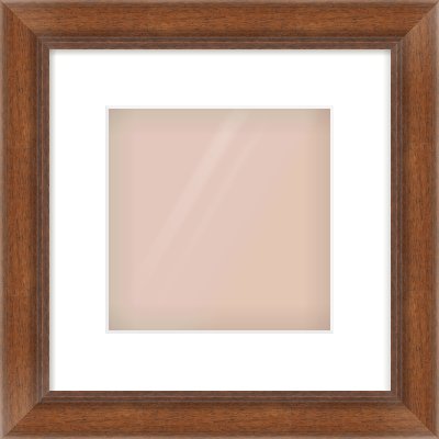 Brown Flat Frame for 20 × 20cm artwork, with Smooth White Single Mount