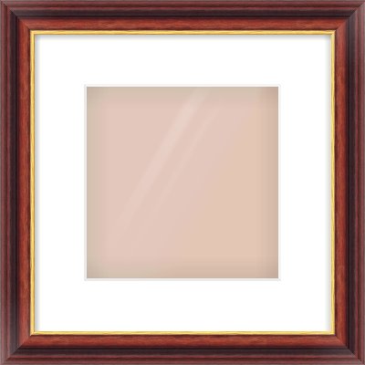 Brown Reverse Frame for 20 × 20cm artwork, with Smooth White Single Mount