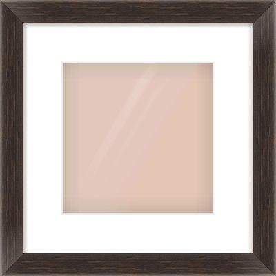 Brown Bevel Frame for 20 × 20cm artwork, with Smooth White Single Mount