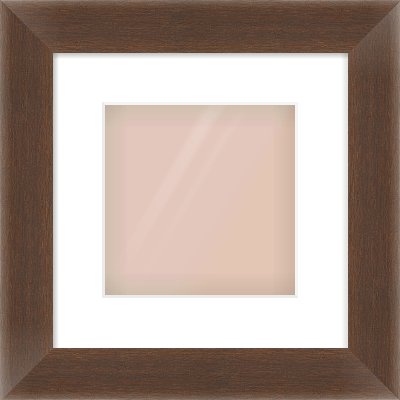 Brown Flat Frame for 20 × 20cm artwork, with Smooth White Single Mount
