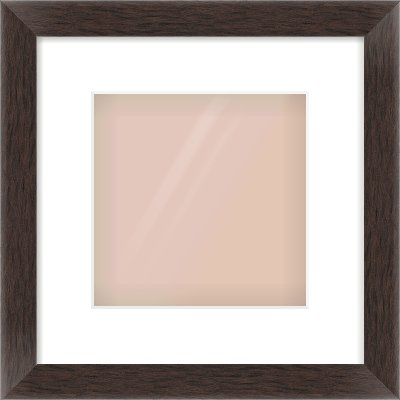 Brown Flat Frame for 20 × 20cm artwork, with Smooth White Single Mount