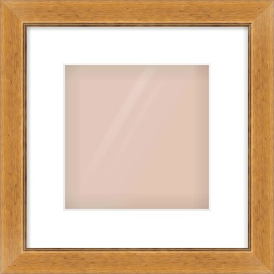 Rustic Medium Oak Reverse Frame for 20 × 20cm artwork, with Smooth White Single Mount