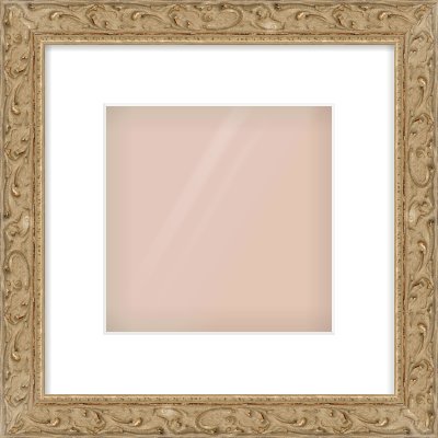 Light Brown Decorative Frame for 20 × 20cm artwork, with Smooth White Single Mount