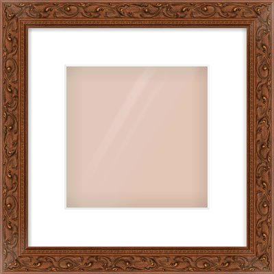 Maroon Decorative Frame for 20 × 20cm artwork, with Smooth White Single Mount