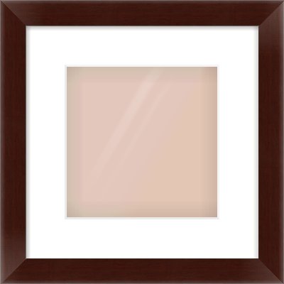 Brown Flat Frame for 20 × 20cm artwork, with Smooth White Single Mount