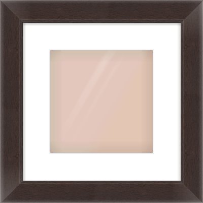 Brown Flat Frame for 20 × 20cm artwork, with Smooth White Single Mount