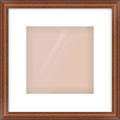 Brown Cushion Frame for 20 × 20cm artwork, with Smooth White Single Mount