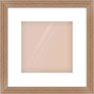 Walnut Flat Frame for 20 × 20cm artwork, with Smooth White Single Mount