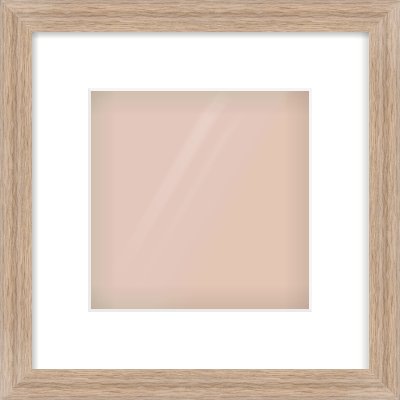 Light Walnut Flat Frame for 20 × 20cm artwork, with Smooth White Single Mount