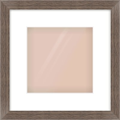 Dark Walnut Flat Frame for 20 × 20cm artwork, with Smooth White Single Mount
