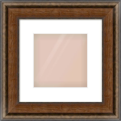 Walnut / Pewter Spoon Frame for 20 × 20cm artwork, with Smooth White Single Mount