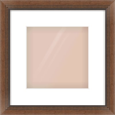 Brown Flat Frame for 20 × 20cm artwork, with Smooth White Single Mount