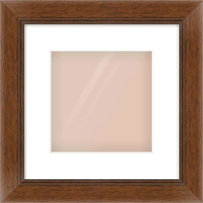 Brown Flat Frame for 20 × 20cm artwork, with Smooth White Single Mount