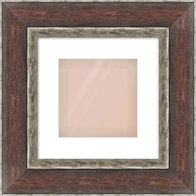 Brown Reverse Frame for 20 × 20cm artwork, with Smooth White Single Mount
