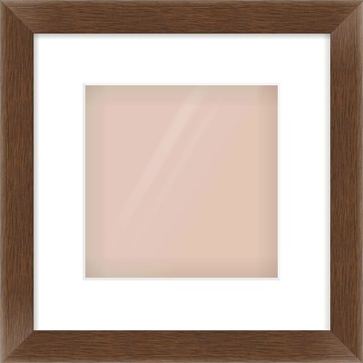 Brown Flat Frame for 20 × 20cm artwork, with Smooth White Single Mount