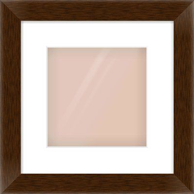 Wenge Flat Frame for 20 × 20cm artwork, with Smooth White Single Mount