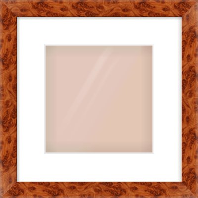 Brown Flat Frame for 20 × 20cm artwork, with Smooth White Single Mount