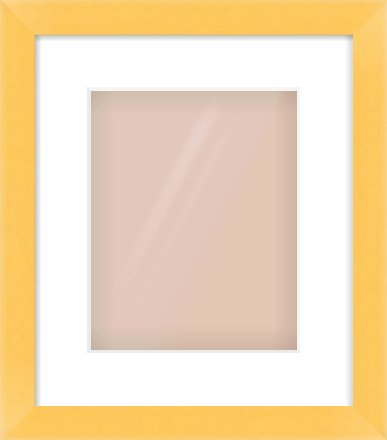 Yellow Paint Flat Frame for 20 × 25cm artwork, with Smooth White Single Mount