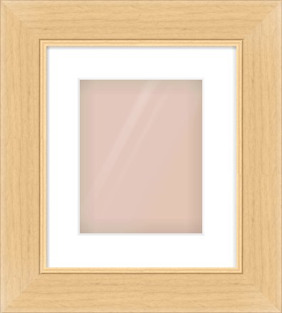 Natural Wood Flat Frame for 20 × 25cm artwork, with Smooth White Single Mount