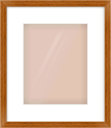 Natural Wood Flat Frame for 20 × 25cm artwork, with Smooth White Single Mount
