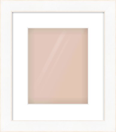 White Flat With Bevel Frame for 20 × 25cm artwork, with Smooth White Single Mount