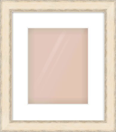 GOLD Flat Frame for 20 × 25cm artwork, with Smooth White Single Mount
