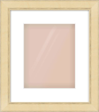 Gold Flat Frame for 20 × 25cm artwork, with Smooth White Single Mount